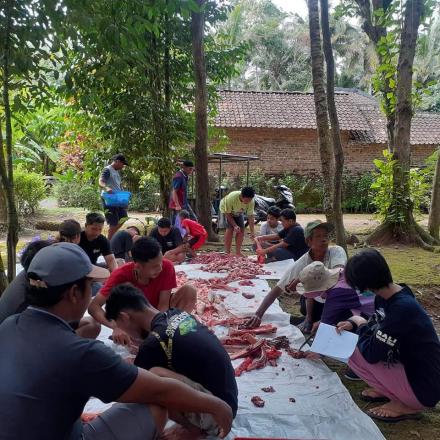 PENYEMBELIHAN HEWAN QURBAN DI MASJID ASSALAM NGUJUNG RT02